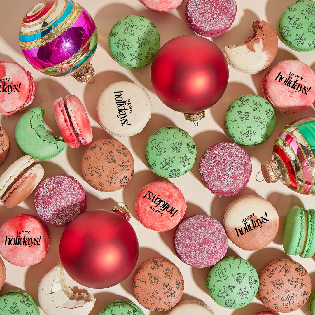 Happy Holidays Macaron Box