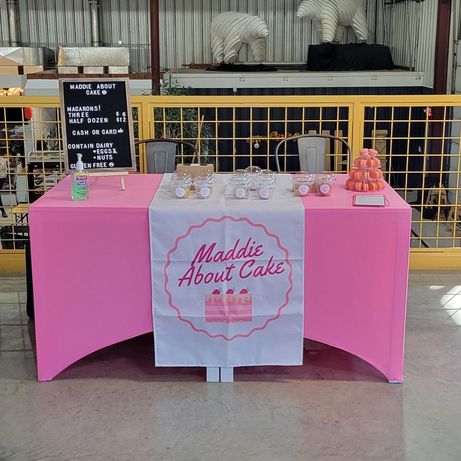 Photo of the Maddie About Cake's very first pop up booth at Logan Street Market in Louisville, Kentucky!